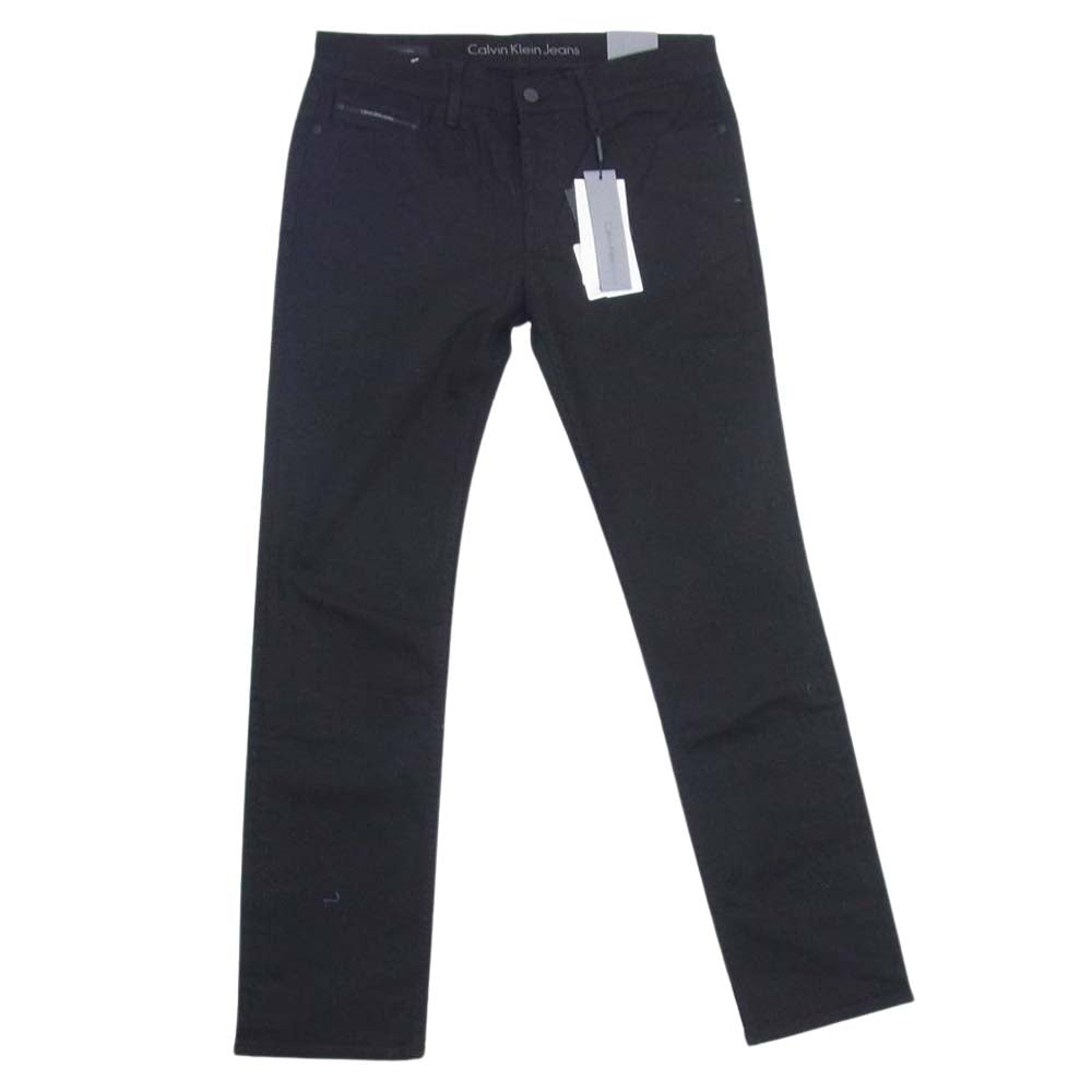 カルバンクライン J30J307118 5ポケット スリム ストレート デニム パンツ ブラック系 32【極上美品】【中古】