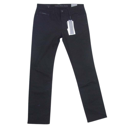 カルバンクライン J30J307118 5ポケット スリム ストレート デニム パンツ ブラック系 32【極上美品】【中古】