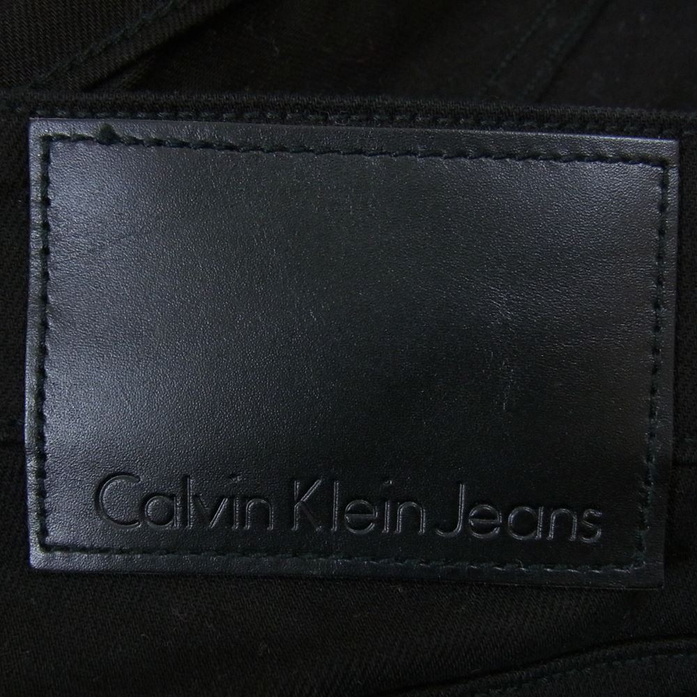 カルバンクライン J30J307118 5ポケット スリム ストレート デニム パンツ ブラック系 32【極上美品】【中古】