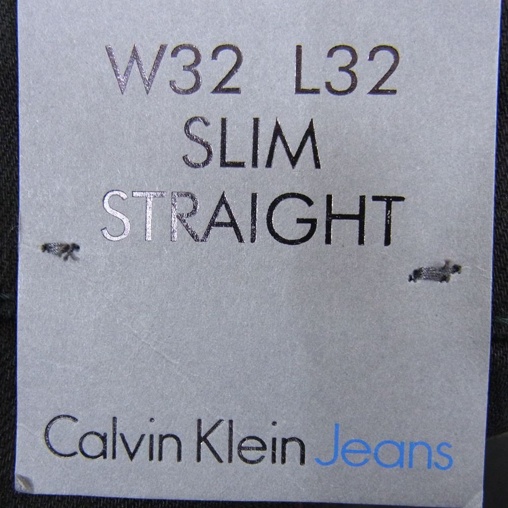 カルバンクライン J30J307118 5ポケット スリム ストレート デニム パンツ ブラック系 32【極上美品】【中古】