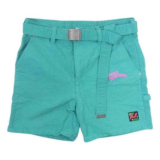 ダブレット 19SS 19SS31PT90 SILK DUCK SHORT PANTS ガチャベルト付き ショーツ ショートパンツ グリーン系 S【中古】