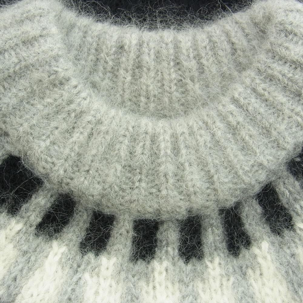 バトナー MOHAIR NORDIC CREW NECK モヘア モヘヤ ノルディック クルー ネック セーター ブラック・グレー 系 2【中古】