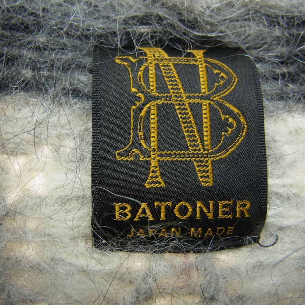 バトナー MOHAIR NORDIC CREW NECK モヘア モヘヤ ノルディック クルー ネック セーター ブラック・グレー 系 2【中古】