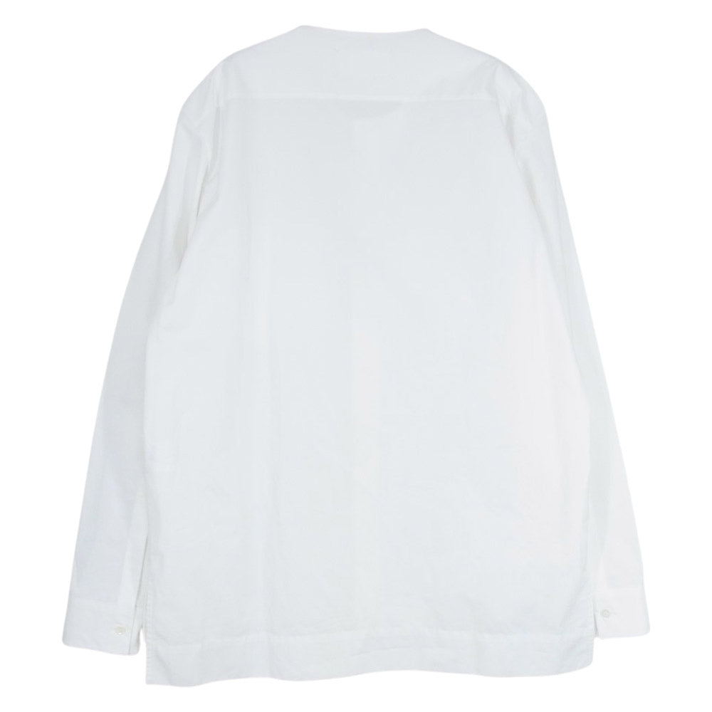 MAISON MARGIELA メゾンマルジェラ S30DL0465 10ライン collarless shirt jacket カラーレス ノーカラー シャツ ホワイト系 M【新古品】【未使用】【中古】