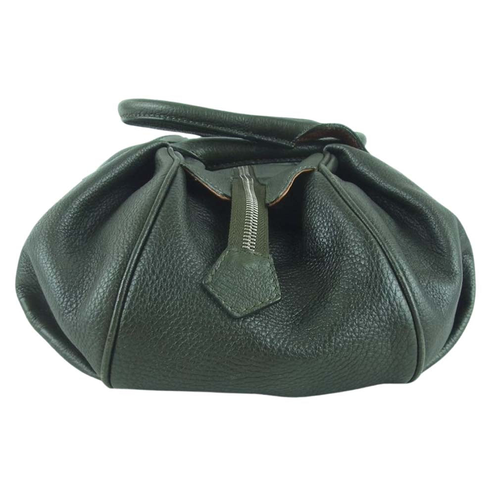 Vivienne Westwood ヴィヴィアンウエストウッド オーブ型押し オールレザー ミニ ボストン バッグ ダークグリーン系【中古】