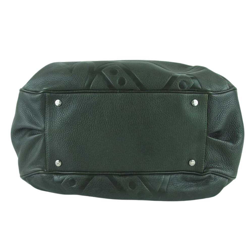 Vivienne Westwood ヴィヴィアンウエストウッド オーブ型押し オールレザー ミニ ボストン バッグ ダークグリーン系【中古】