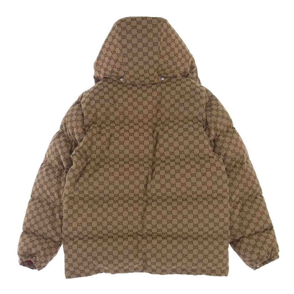 GUCCI グッチ THE NORTH FACE ノースフェイス 670766 GGキャンバス ダウンジャケット ライトブラウン系 XL【中古】