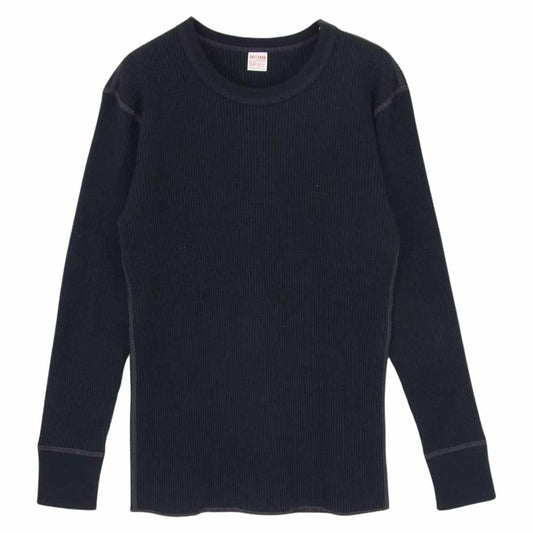 The REAL McCOY'S ザリアルマッコイズ BALL PARK THERMAL SHIRT ワッフル サーマル シャツ 長袖 Tシャツ ブラック系 M【美品】【中古】