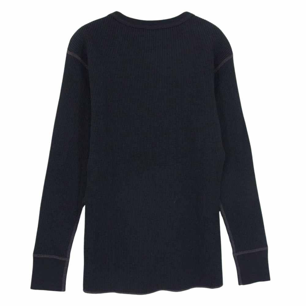 The REAL McCOY'S ザリアルマッコイズ BALL PARK THERMAL SHIRT ワッフル サーマル シャツ 長袖 Tシャツ ブラック系 M【美品】【中古】