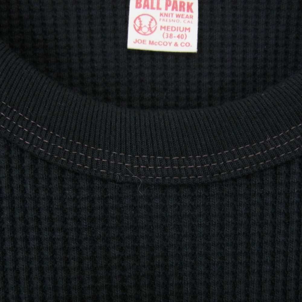 The REAL McCOY'S ザリアルマッコイズ BALL PARK THERMAL SHIRT ワッフル サーマル シャツ 長袖 Tシャツ ブラック系 M【美品】【中古】