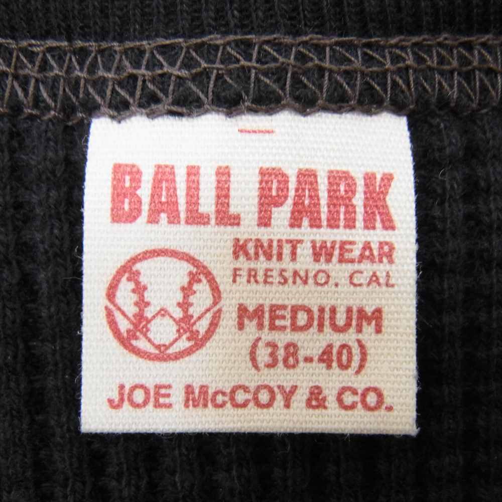 The REAL McCOY'S ザリアルマッコイズ BALL PARK THERMAL SHIRT ワッフル サーマル シャツ 長袖 Tシャツ ブラック系 M【美品】【中古】