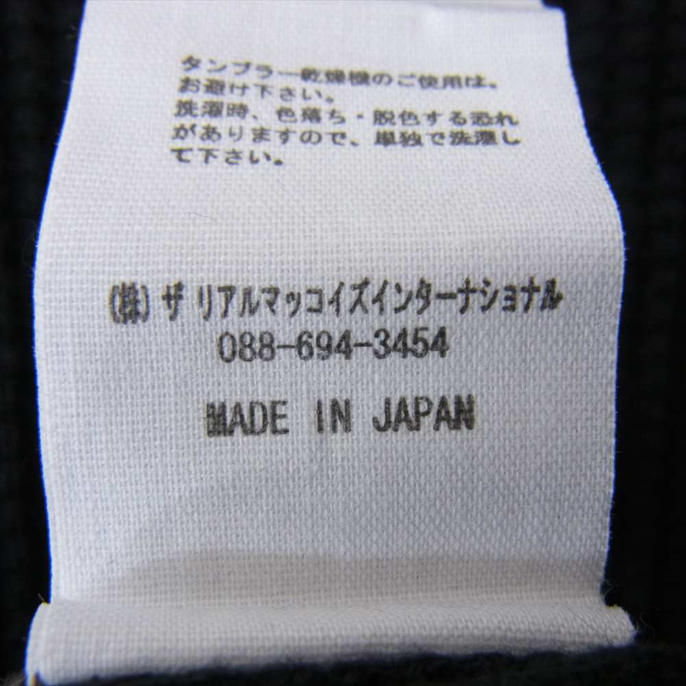 The REAL McCOY'S ザリアルマッコイズ BALL PARK THERMAL SHIRT ワッフル サーマル シャツ 長袖 Tシャツ ブラック系 M【美品】【中古】
