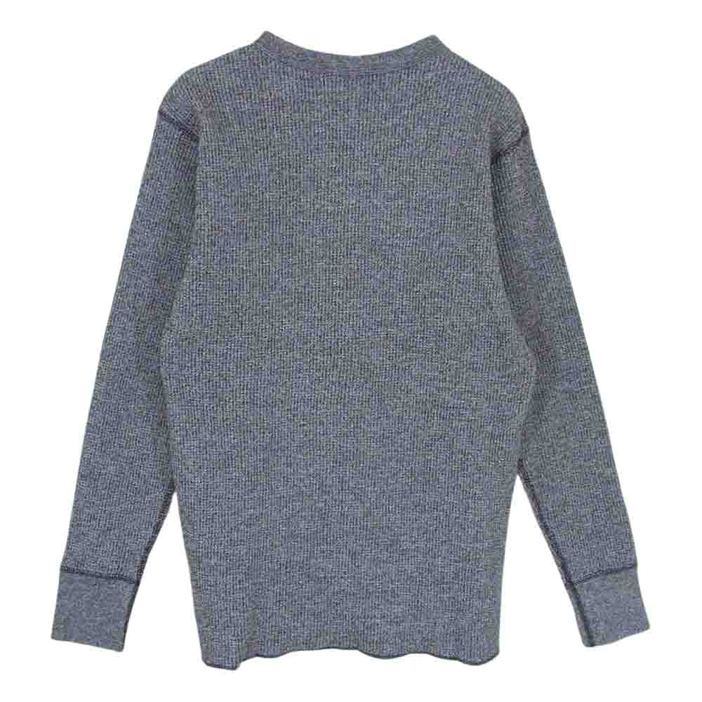 The REAL McCOY'S ザリアルマッコイズ BALL PARK ボール パーク THERMAL SHIRT ワッフル サーマル 長袖 Tシャツ グレー グレー系 M【極上美品】【中古】