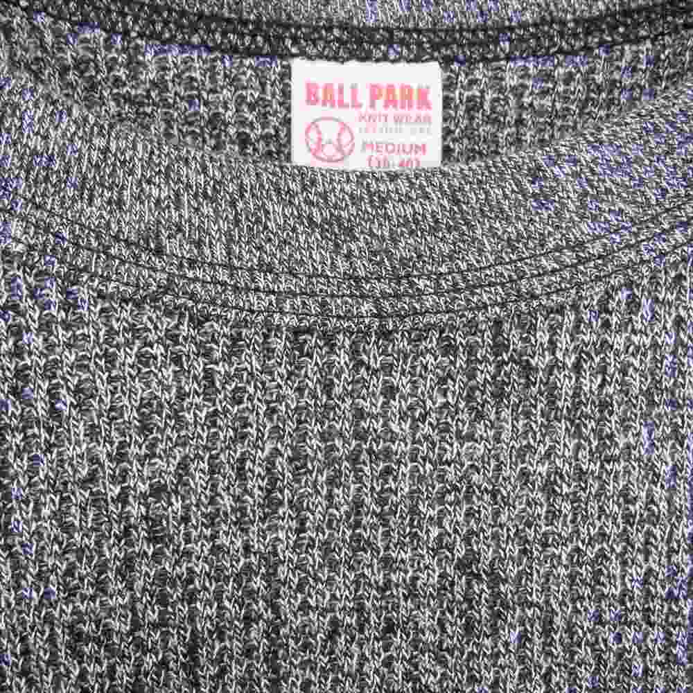 The REAL McCOY'S ザリアルマッコイズ BALL PARK ボール パーク THERMAL SHIRT ワッフル サーマル 長袖 Tシャツ グレー グレー系 M【極上美品】【中古】