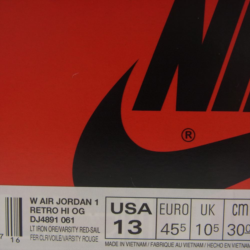 NIKE AIR JORDAN ナイキ ジョーダン DJ4891-061 1 RETRO HIGH OG NEWSTALGIA 1 レトロ ハイ オージー ニュースタルジア スニーカー レッド系 30cm【新古品】【未使用】【中古】