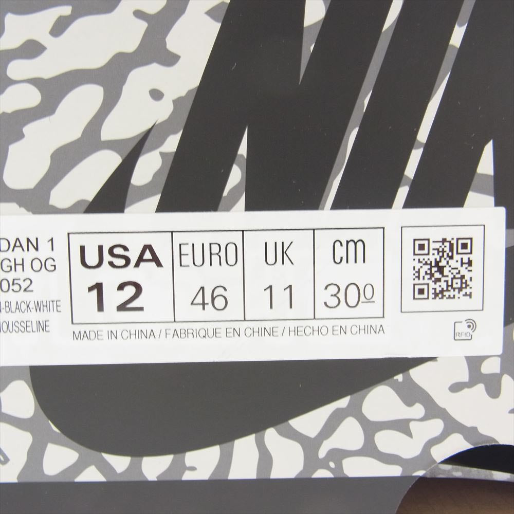 NIKE AIR JORDAN ナイキ ジョーダン DZ5485-052 1 High OG White Cement ジョーダン1 ハイ OG ホワイト セメント ハイカット スニーカー グレー系 30cm【新古品】【未使用】【中古】