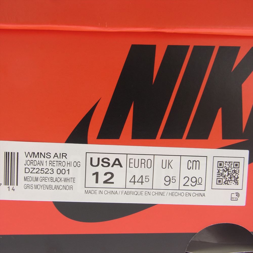 NIKE AIR JORDAN ナイキ ジョーダン DZ2523-001 WMNS Air Jordan 1 Retro High OG Medium Grey ウィメンズ レトロ ハイ OG ミディアム グレー ハイカット スニーカー ブラック系 グレー系 29cm【新古品】【未使用】【中古】