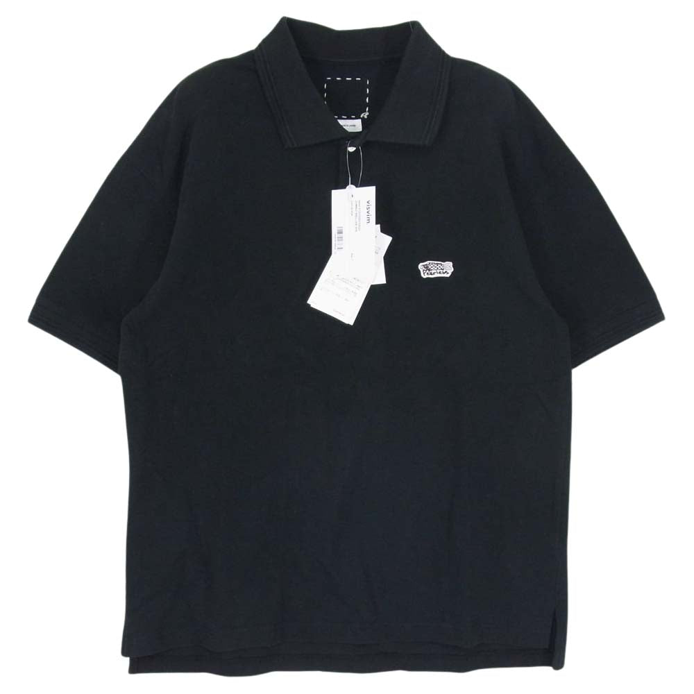 VISVIM ビズビム 23SS 0123105010022 JUMBO WELLER S/S 刺繍 半袖 ポロ シャツ ブラック系 1【美品】【中古】
