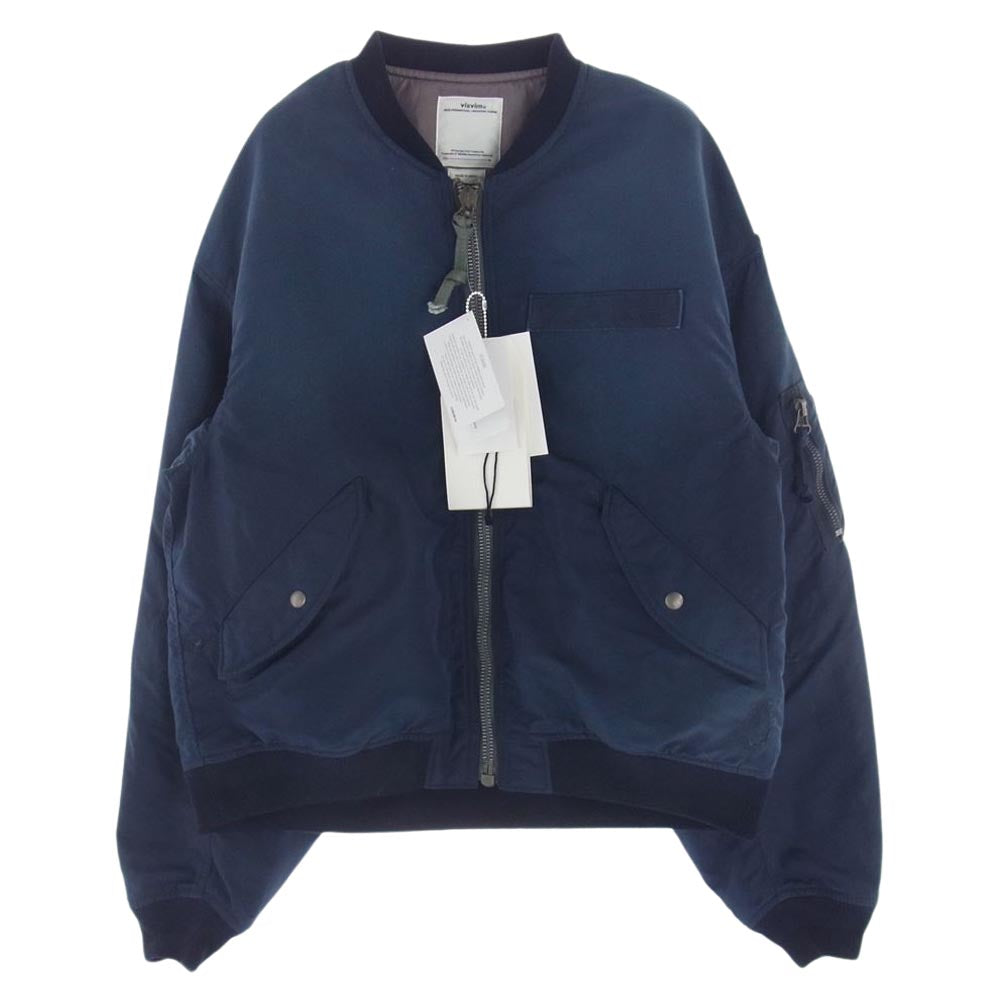 VISVIM ビズビム 23AW 0123205013004 THORSON JKT CRASH CROWN ヴィンテージファスナー ダメージ 天然染め 加工 フライト ジャケット ネイビー系 1【極上美品】【中古】