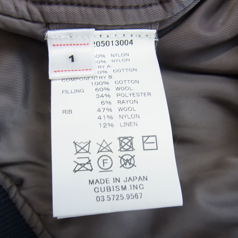 VISVIM ビズビム 23AW 0123205013004 THORSON JKT CRASH CROWN ヴィンテージファスナー ダメージ 天然染め 加工 フライト ジャケット ネイビー系 1【極上美品】【中古】