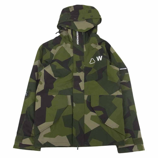 WIND AND SEA ウィンダンシー Ecwcs Waterproof Parka Camo エクワックス ウォータープルーフ 撥水 マウンテンパーカ カモ カーキ系 S【新古品】【未使用】【中古】
