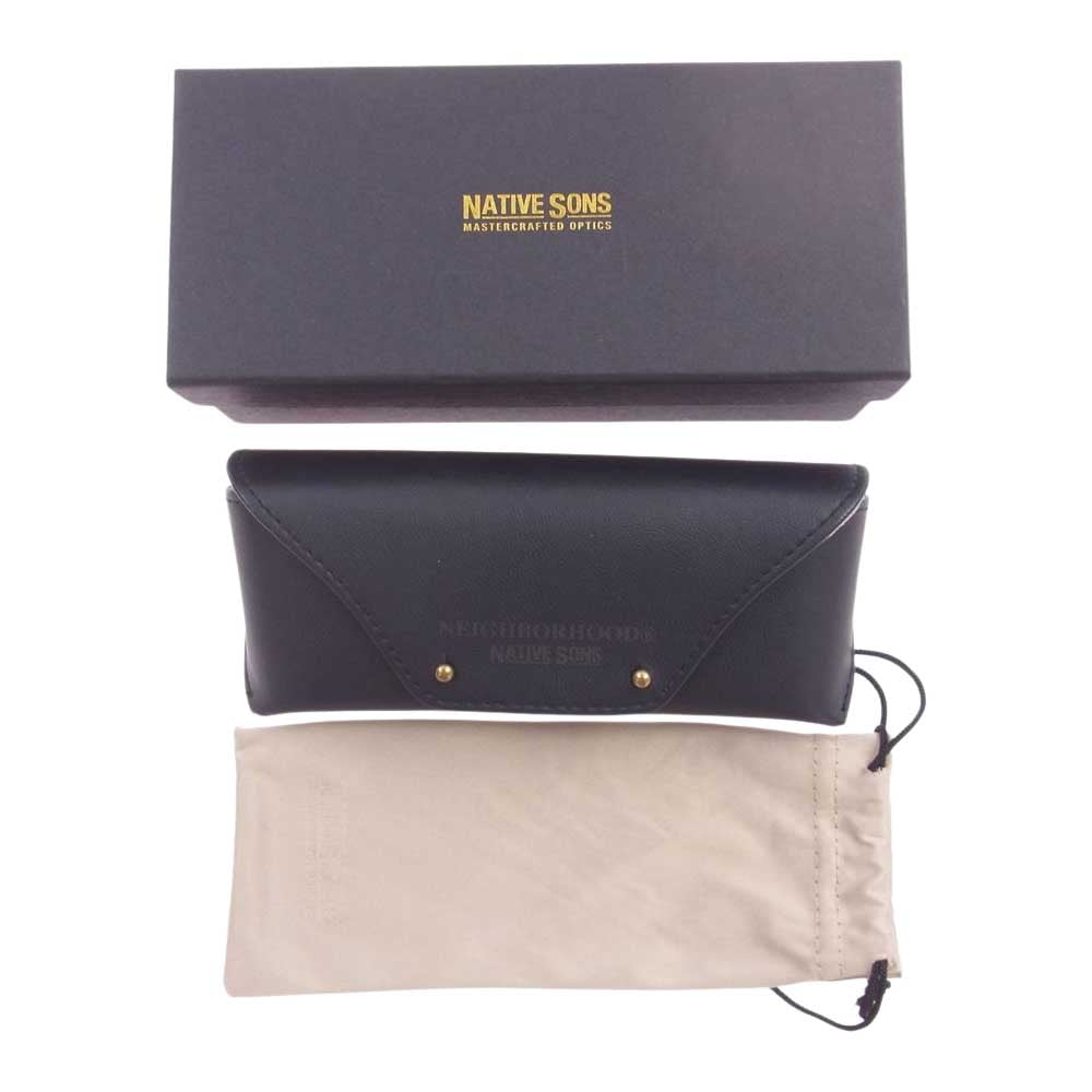 NEIGHBORHOOD ネイバーフッド 231LINSN-EW01 × NATIVE SONS ネイティヴ サンズ CHASE サングラス 眼鏡 ブラウン系 48.9□23.5-144【美品】【中古】