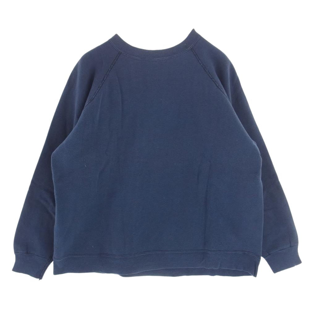 Champion チャンピオン ヴィンテージ 70s 80s バータグ プリント ラグラン スウェット ネイビー系 L【中古】