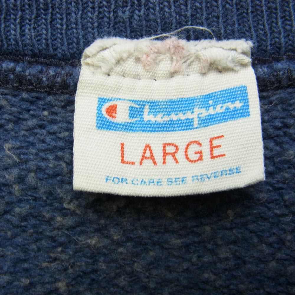Champion チャンピオン ヴィンテージ 70s 80s バータグ プリント ラグラン スウェット ネイビー系 L【中古】