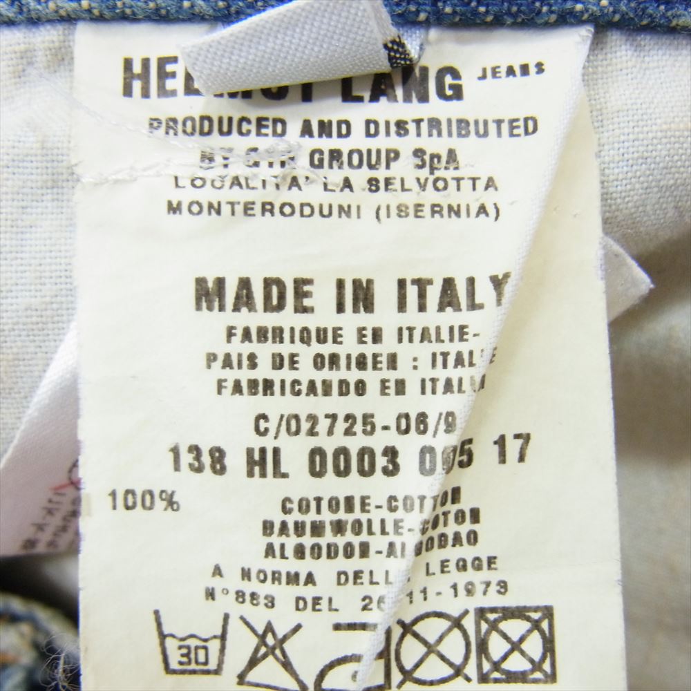 HELMUT LANG ヘルムートラング HL 0003 005 オールド アーカイブ イタリア製 ペンキ加工 ボタンフライ デニム パンツ インディゴブルー系 29【中古】