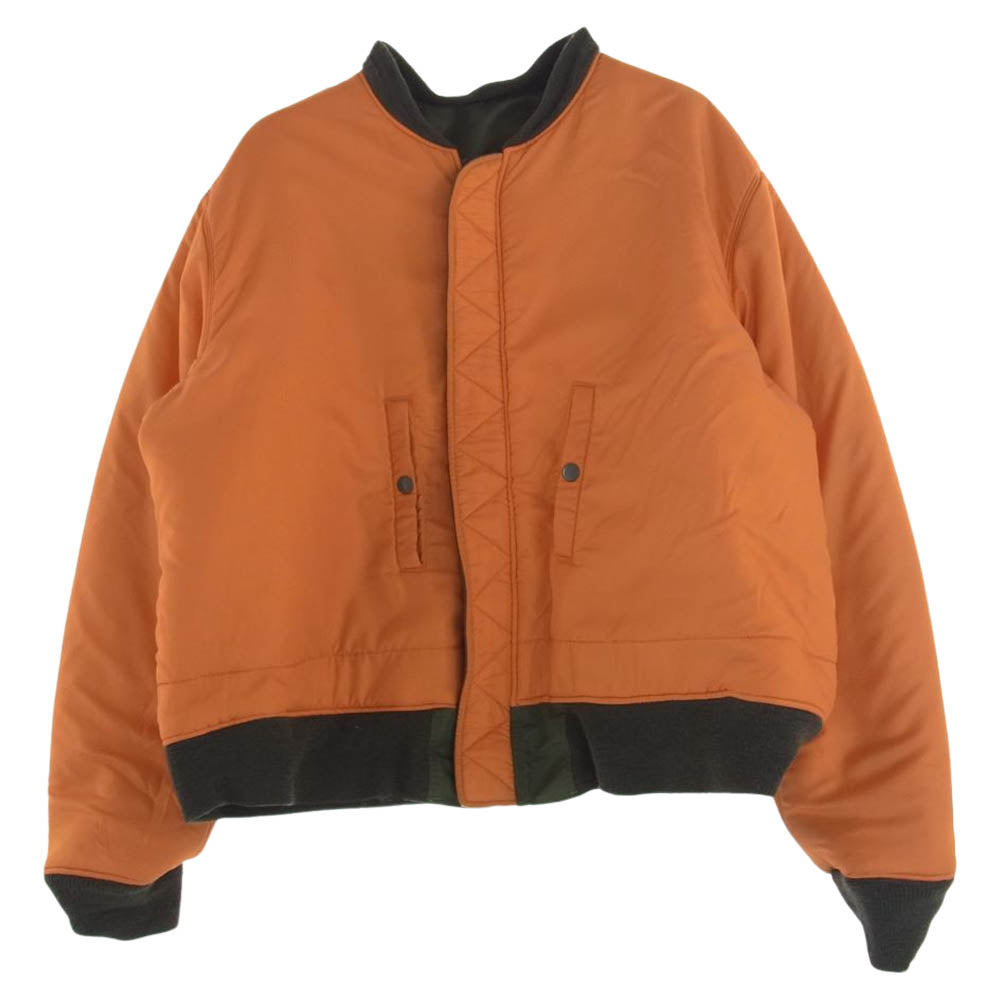 Buzz Rickson's バズリクソンズ US1140 × UNUSED × BEAMS アンユーズド ビームス MA-1 フライト ジャケット モスグリーン系 オレンジ系 2【中古】