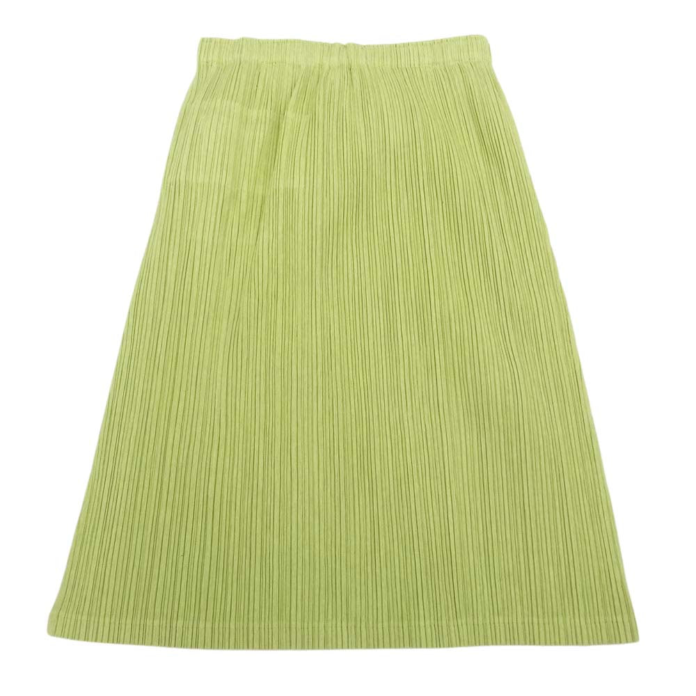 PLEATS PLEASE プリーツプリーズ イッセイミヤケ PP71-JG454 プリーツ加工 カーゴポケット付き ひざ丈 スカート ライトグリーン系 4【中古】
