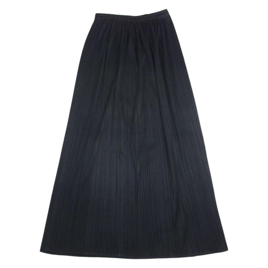 PLEATS PLEASE プリーツプリーズ イッセイミヤケ PP04-JG611 プリーツ加工 細プリーツ ロング スカート ブラック系 4【中古】