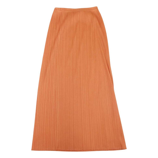 PLEATS PLEASE プリーツプリーズ イッセイミヤケ PP61-JG213 プリーツ加工 細プリーツ ロング スカート オレンジ系 オレンジ系 2【中古】