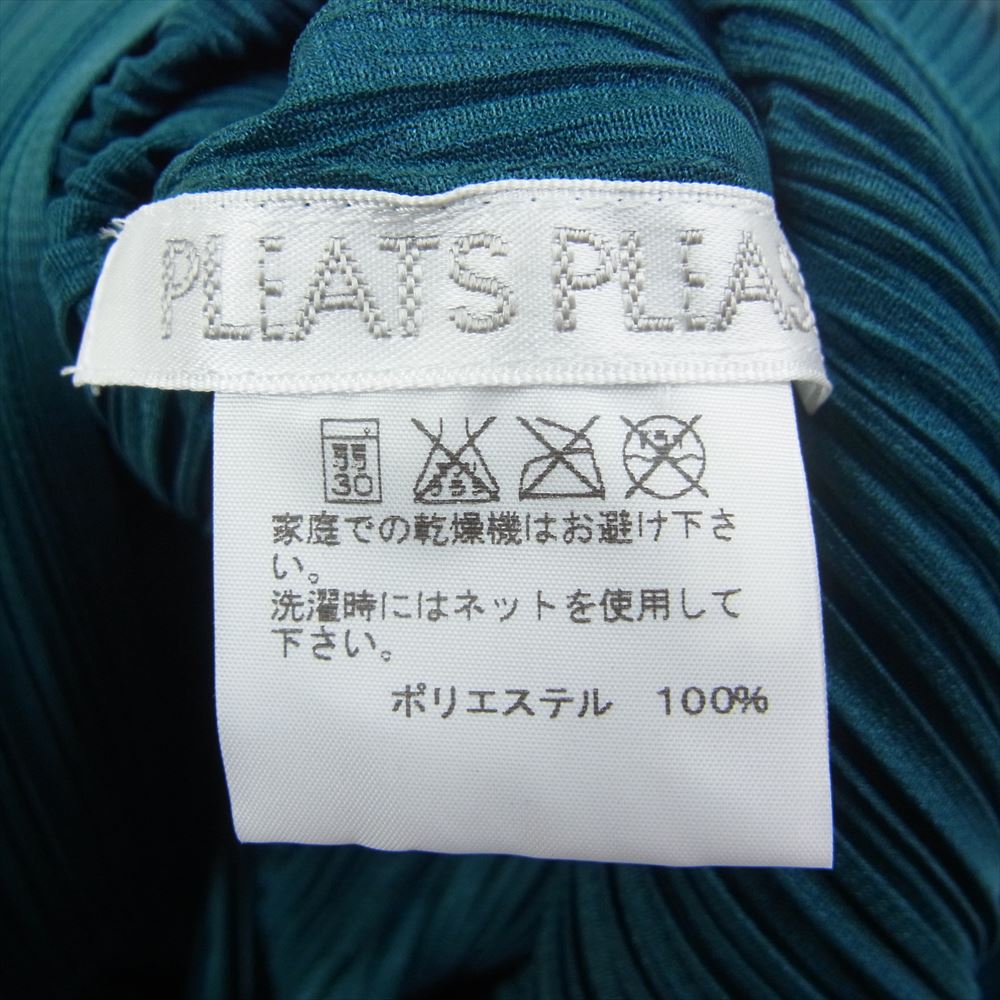 PLEATS PLEASE プリーツプリーズ イッセイミヤケ PP43-JT128 プリーツ加工 細プリーツ ノースリーブ ワンピース グリーン系 3【中古】