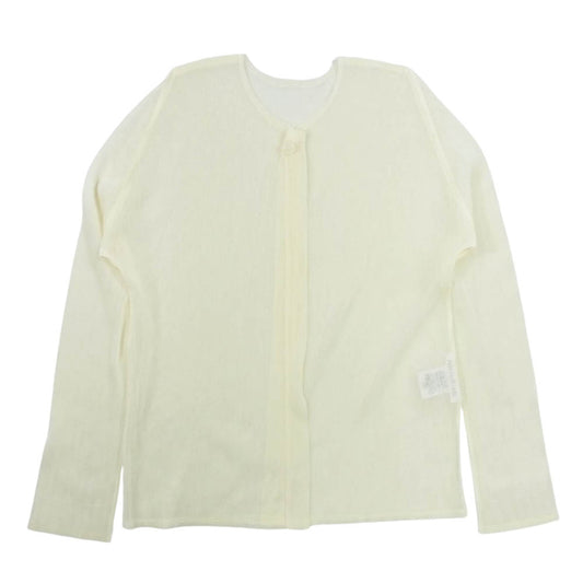 PLEATS PLEASE プリーツプリーズ イッセイミヤケ PP01-F0524 プリーツ加工 メッシュ カーディガン クリーム イエロー系 3【中古】