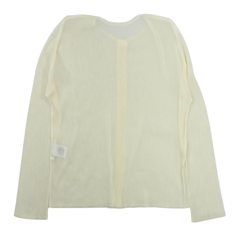 PLEATS PLEASE プリーツプリーズ イッセイミヤケ PP01-F0524 プリーツ加工 メッシュ カーディガン クリーム イエロー系 3【中古】