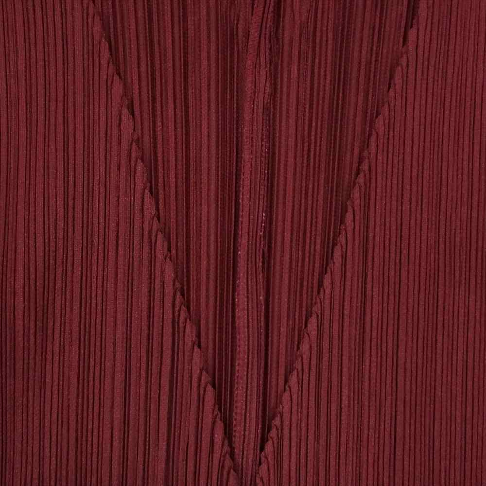 PLEATS PLEASE プリーツプリーズ イッセイミヤケ PP74-JO107 プリーツ加工 ノーカラー カーディガン エンジ系 3【中古】