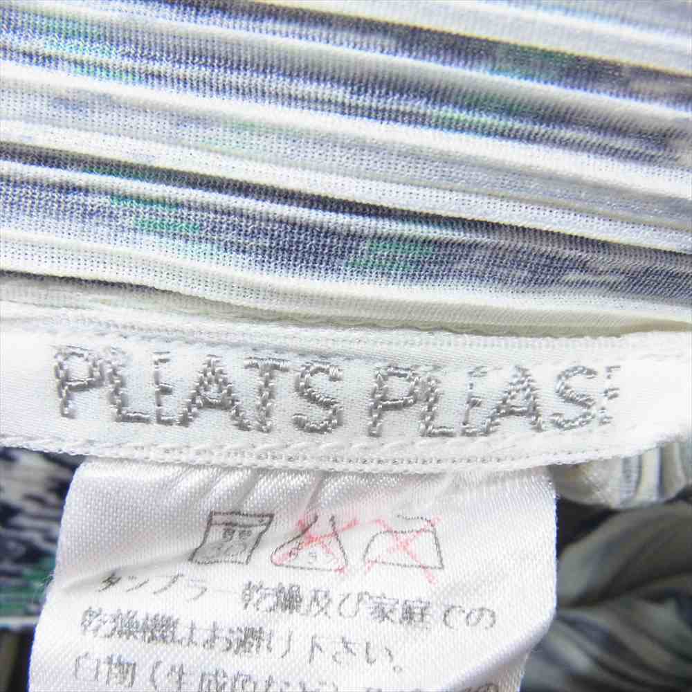 PLEATS PLEASE プリーツプリーズ イッセイミヤケ PP52-JH619 プリーツ加工 バイアスチェック 転写 プリント ノースリーブ ワンピース マルチカラー系 4【中古】