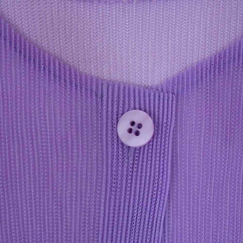 PLEATS PLEASE プリーツプリーズ イッセイミヤケ PP01-F0524 プリーツ加工 メッシュ カーディガン ラベンダー パープル系 3【中古】