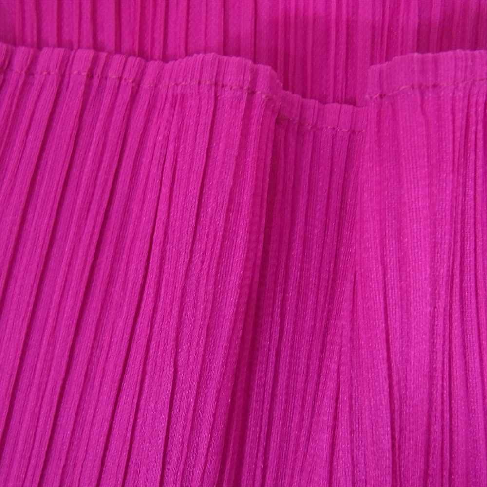 PLEATS PLEASE プリーツプリーズ イッセイミヤケ PP73-JH432 プリーツ加工 バイカラー切替 サイドスリット ボトルネック 長袖 ワンピース ドレス エンジ系 3【中古】