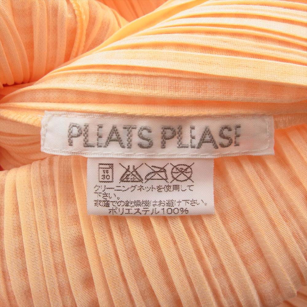 PLEATS PLEASE プリーツプリーズ イッセイミヤケ PP22-JH857 プリーツ加工 転写 プリント チェック シャツ ワンピース オレンジ系 4【中古】