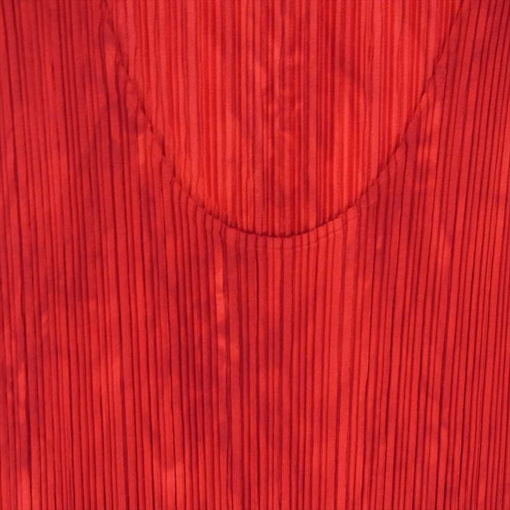 PLEATS PLEASE プリーツプリーズ イッセイミヤケ PP63-JH116 プリーツ加工 タイダイ染め サイドスリット ノースリーブ ワンピース レッド系 2【中古】