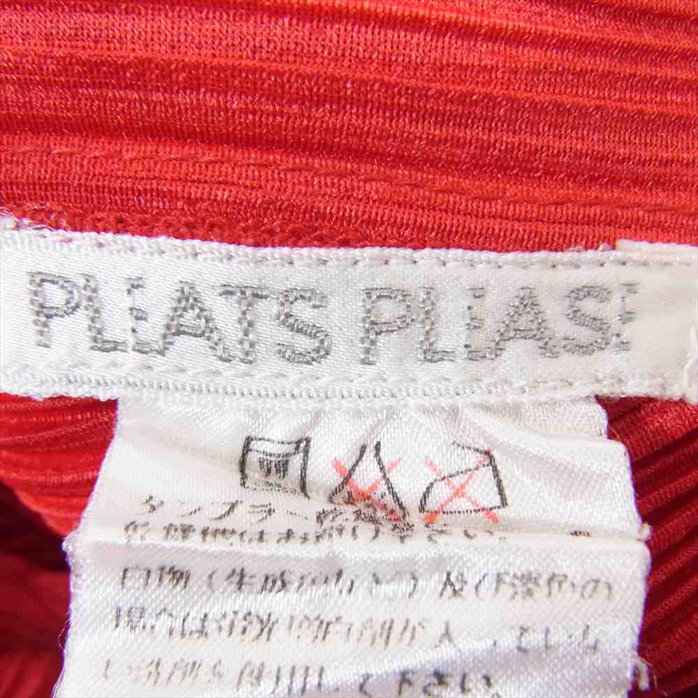 PLEATS PLEASE プリーツプリーズ イッセイミヤケ PP63-JH116 プリーツ加工 タイダイ染め サイドスリット ノースリーブ ワンピース レッド系 2【中古】