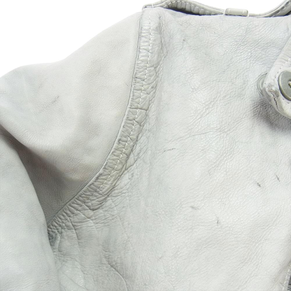 ISAMUKATAYAMA BACKLASH イサムカタヤマバックラッシュ 22AW  10014 ISAMU KATAYAMA JAPAN CALF NATURAL DYED GARMENT WASH DOUBLE RIDERS ジャパン カーフタンニン鞣し 製品洗い ダブル ライダース グレー系 M【美品】【中古】
