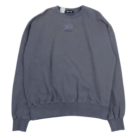 WIND AND SEA ウィンダンシー 21AW NHWS-005 × N.HOOLYWOOD エヌハリウッド ロゴ刺繍 スウェット トレーナー グレー系 S【中古】
