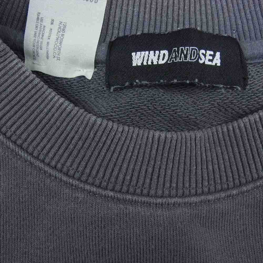 WIND AND SEA ウィンダンシー 21AW NHWS-005 × N.HOOLYWOOD エヌハリウッド ロゴ刺繍 スウェット トレーナー グレー系 S【中古】
