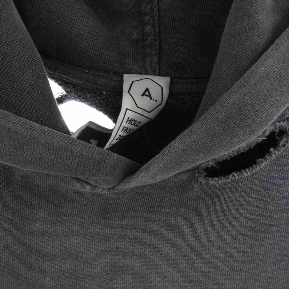 アルケミスト  Al-S18-0000-001 KOOL PERFECT HOODIE ダメージ加工 プルオーバー パーカー グレー系 M【中古】