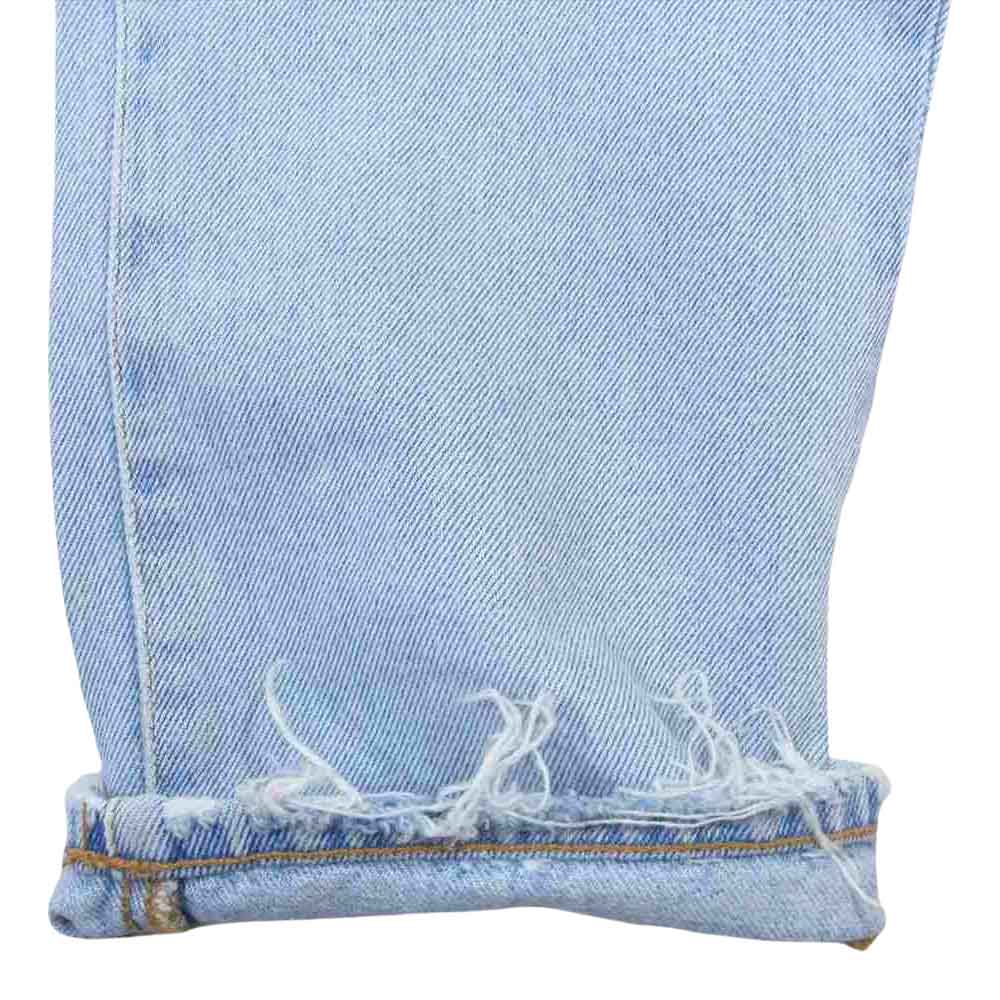 OFF-WHITE オフホワイト OWYA001R18386021 Distressed High-rise Straight leg Jeans ZIP 再構築 デニムパンツ インディゴブルー系 24【中古】