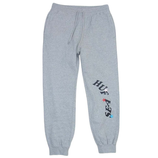 WIND AND SEA ウィンダンシー WDS-HUF-10 HUF SWEAT PANTS ロゴ スター刺繍 スウェット パンツ グレー系 M【中古】