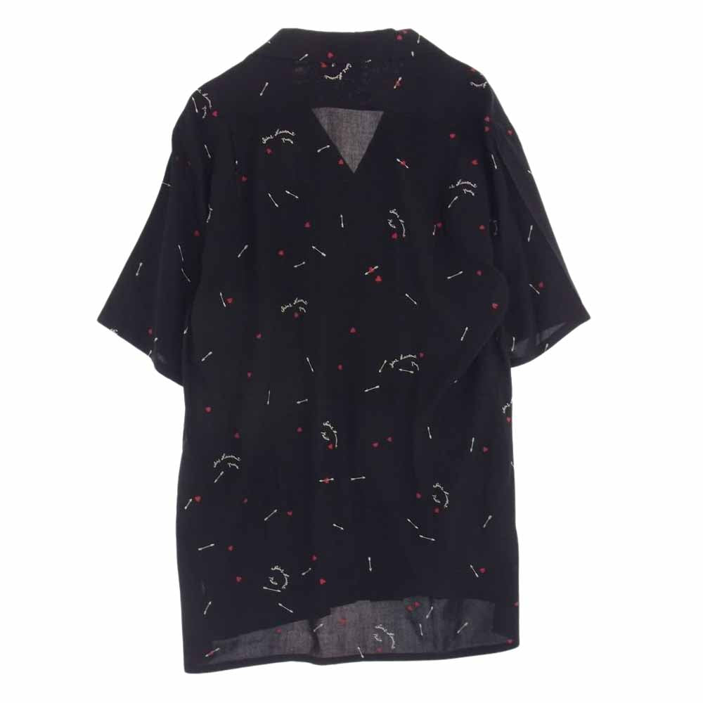 SAINT LAURENT サンローラン 21SS 531956 Y2D48  キューピッド プリント 総柄 半袖シャツ ブラック系 39【中古】